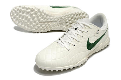 Nike Tiempo Legend 10 Academy TF Football Shoes - White/Green