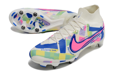 Nike Air Zoom Mercurial Superfly 9 Elite SG Football Boots - White/Pink/Blue/Yellow