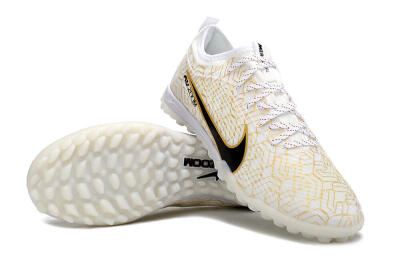 Nike Air Zoom Mercurial Vapor 15 Pro TF Football Shoes - White/Gold/Black