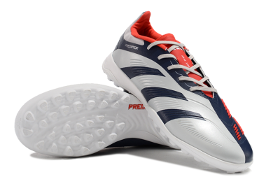 Adidas Predator 24 Elite TF Football Shoes - Silver/Blue/Red