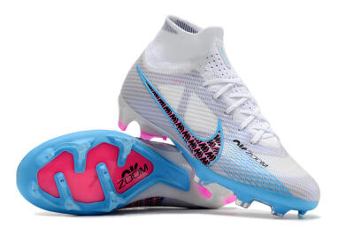 Nike Air Zoom Mercurial Superfly 9 Elite FG Football Boots - White/Blue/Pink