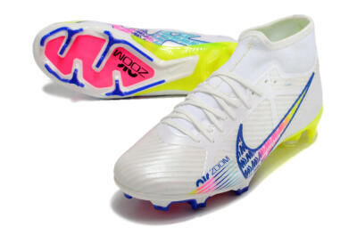Nike Air Zoom Mercurial Superfly 9 Elite FG Football Boots - White/Pink/Blue