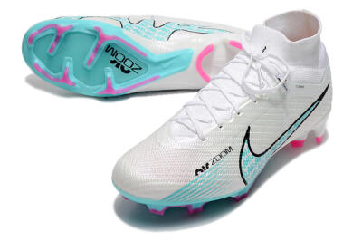 Nike Air Zoom Mercurial Superfly 9 Elite FG Football Boots - White/Blue/Black
