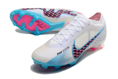 Nike Air Zoom Mercurial Vapor 15 Elite FG Football Boots - White/Blue/Pink