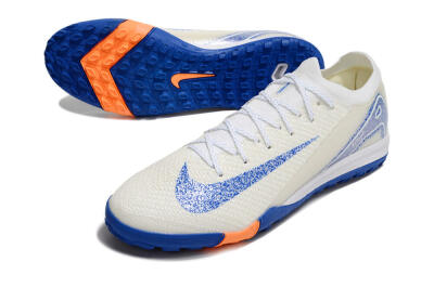 Nike Air Zoom Mercurial Vapor 16 Elite TF Football Shoes - White/Blue/Orange