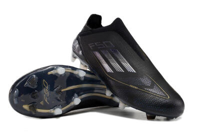 Adidas F50+ Adizero FG Football Boots - Black/Purple/Gold