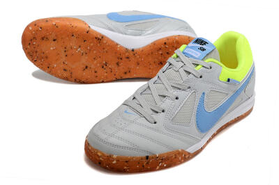 Supre x Nike SB Gato IC Football Shoes - Grey/Blue/Yellow