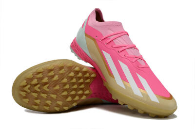 Adidas X 23 Crazyfast.1 TF Football Shoes - Pink/White/Gold