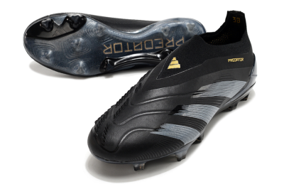 Adidas Predator Elite Laceless FG Football Boots - Black/Silver/Gold