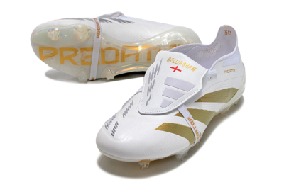 Adidas Predator Elite Foldover Tongue FG Football Boots - Beige/Gold/White