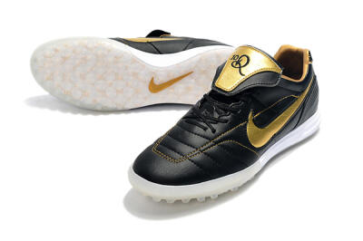 Nike Tiempo Legend 7 Elite R10 TF Football Shoes - Black/Gold/White