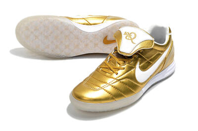 Nike Tiempo Legend 7 Elite R10 IC Football Shoes - Gold/White