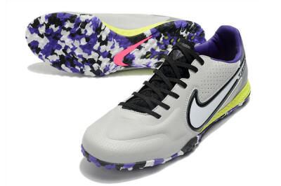 Nike React Tiempo Legend 9 Pro TF Football Shoes - Grey/White/Black/Yellow