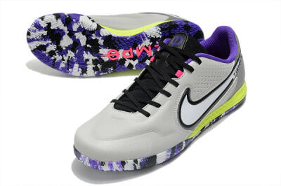 Nike React Tiempo Legend 9 Pro IC Football Shoes - Grey/White/Black/Yellow