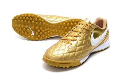 Nike Tiempox Finale 10R TF Football Shoes - Gold/White