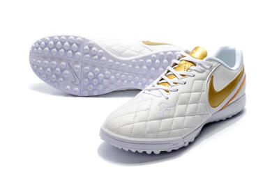 Nike Tiempox Finale 10R TF Football Shoes - White/Gold/Red