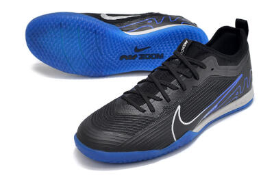 Nike Air Zoom Mercurial Vapor 15 Pro IC Football Shoes - Black/Silver/Blue