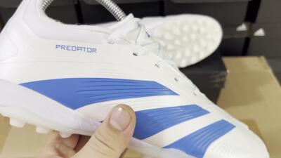 Adidas Predator 24 Elite TF Football Shoes - Beige/White/Blue
