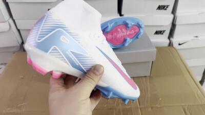 Nike Air Zoom Mercurial Superfly 10 Elite FG Football Boots - White/Pink/Blue