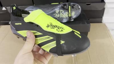 Adidas Predator Elite Foldover Tongue FG Football Boots - Black/Yellow/Blue