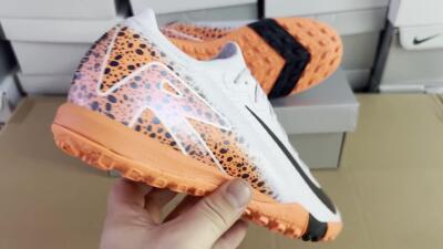 Nike Air Zoom Mercurial Vapor 15 Elite TF Football Shoes - Grey/Orange/Black