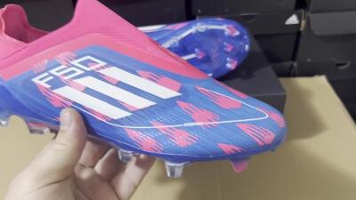Adidas F50 Elite Laceless FG Football Boots - Blue/Pink/White