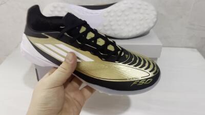 Adidas F50 Elite TF Football Shoes - Gold/White/Black