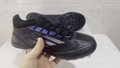 Adidas F50 Elite TF Football Shoes - Black/Silver/Purple