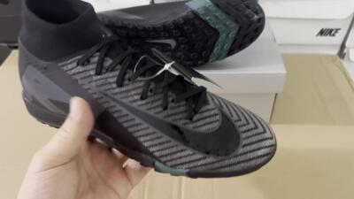 Nike Air Zoom Mercurial Superfly 10 Elite TF Football Shoes - Black/Green/Silver