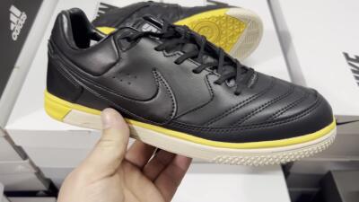 Nike Street Gato IC Football Shoes - Black/Yellow/Beige