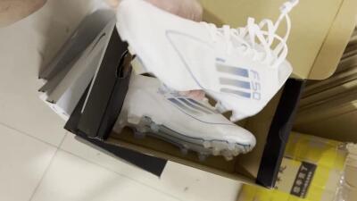 Adidas F50 Elite FG Football Boots - White/Silver/Blue