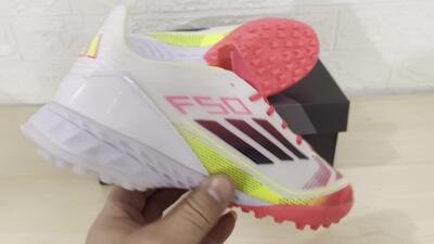 Adidas F50 Elite TF Football Shoes - White/Red/Yellow