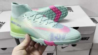 Nike Air Zoom Mercurial Superfly 10 Elite TF Football Shoes - Jade/Pink/Blue