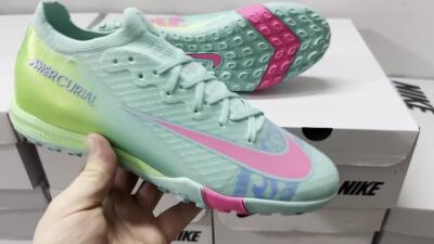 Nike Air Zoom Mercurial Vapor 16 Elite TF Football Shoes - Jade/Pink/Blue
