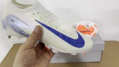 Nike Air Zoom Mercurial Vapor 16 Elite SG Football Boots - Beige/Blue/White