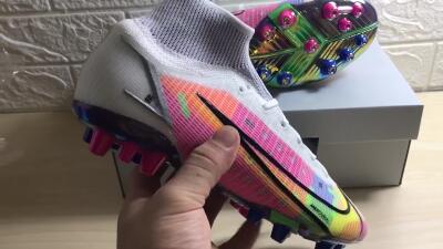Nike Mercurial Superfly 8 Elite AG Football Boots - White/Pink/Blue/Yellow