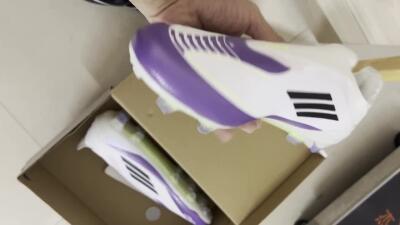 Messi x Adidas F50 Elite Laceless FG Football Boots - White/Black/Purple