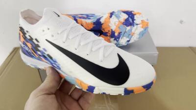 Nike Air Zoom Mercurial Vapor 16 Elite TF Football Shoes - White/Blue/Orange