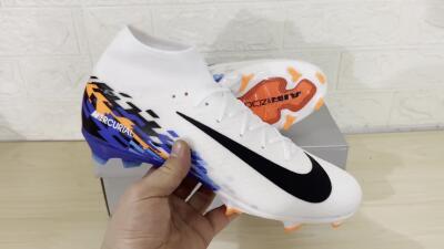 Nike Air Zoom Mercurial Superfly 10 Elite FG Football Boots - White/Blue/Orange