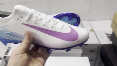 Nike Air Zoom Mercurial Vapor 16 Elite FG Football Boots - White/Purple/Blue