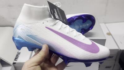 Nike Air Zoom Mercurial Superfly 10 Elite FG Football Boots - White/Purple/Blue