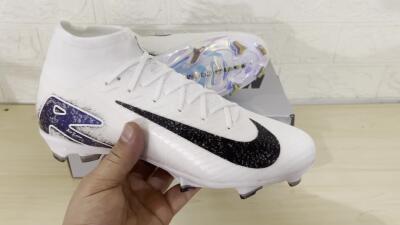 Nike Air Zoom Mercurial Superfly 10 Elite FG Football Boots - White/Black/Blue