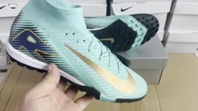 Nike Air Zoom Mercurial Superfly 10 Elite TF Football Shoes - Jade/Gold/Blue