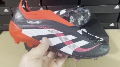 Adidas Predator Laceless Elite 25 FG Football Boots - Black/White/Red
