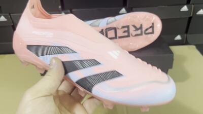 Adidas Predator Laceless Elite 25 FG Football Boots - Pink/Blue/Black