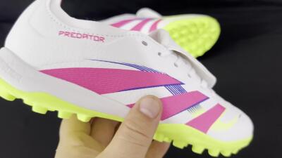 Adidas Predator 25 Elite Foldover Tongue TF Football Shoes - White/Pink/Yellow