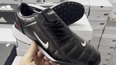 Nike Total 90 III TF Football Shoes - Black/Silver/White