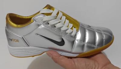 Nike Total 90 III TF Football Shoes - Silver/Black/White