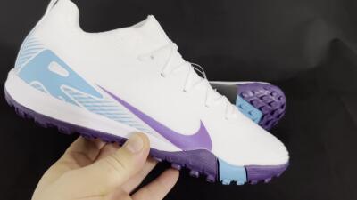 Nike Air Zoom Mercurial Vapor 16 Pro TF Football Shoes - White/Purple/Jade