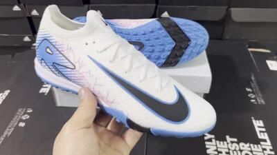 Nike Air Zoom Mercurial Vapor 16 Elite TF Football Shoes - White/Blue/Black